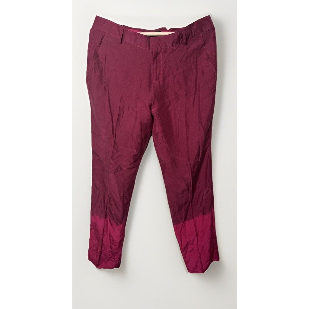 As By DF Silk Pants Red Dip Dye Womens Size 8
